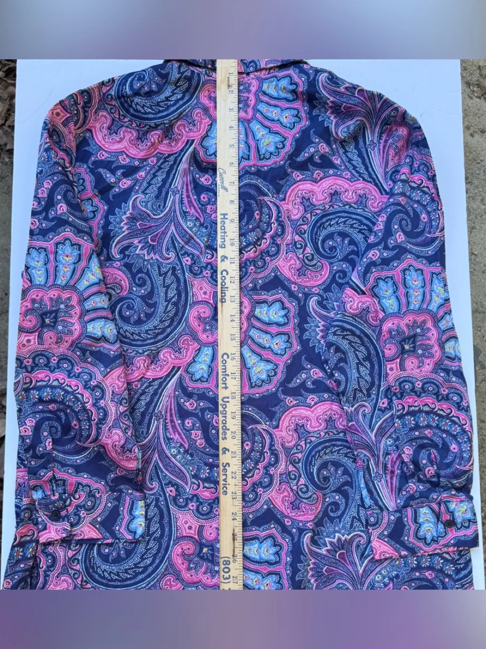 Ralph Lauren Navy Paisley Button-Up with Pink and Light Blue Accents sleepwear - Picture 6 of 6